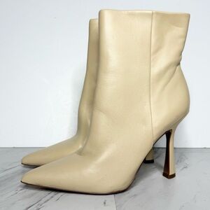 Sam Edelman Ella Pointy Toe Eggshell Leather Bootie 9M
